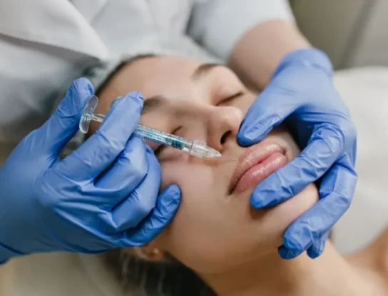 A person receiving skin booster injection