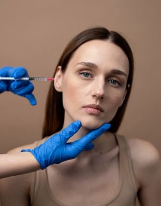 A woman receiving profhilo injection dubai