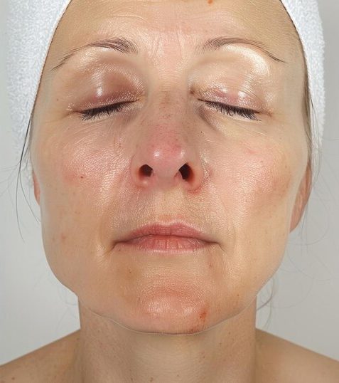 Before and after HydraFacial treatment showing improved skin texture and glow Before and after HydraFacial treatment showing improved skin texture and glow