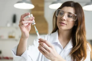 clinician getting ready to do a biosome exosome therapy session